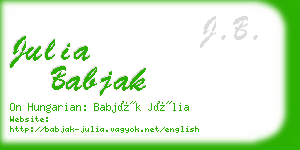 julia babjak business card